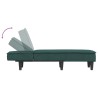 Chaise longue vert foncé velours 
