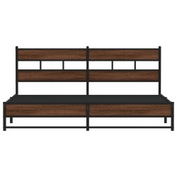 Cadre de lit en métal sans matelas chêne marron 200x200 cm 