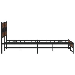 Cadre de lit en métal sans matelas chêne marron 200x200 cm 