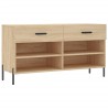 Banc à chaussures chêne sonoma 102x35x55 cm bois d'ingénierie 