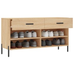 Banc à chaussures chêne sonoma 102x35x55 cm bois d'ingénierie 
