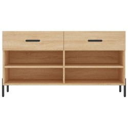 Banc à chaussures chêne sonoma 102x35x55 cm bois d'ingénierie 