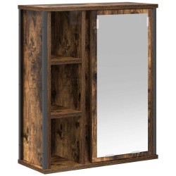 Armoire murale de salle de bain miroir chêne fumé 50x21x60 cm 