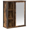 Armoire murale de salle de bain miroir chêne fumé 50x21x60 cm 