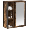 Armoire murale de salle de bain miroir chêne fumé 50x21x60 cm 