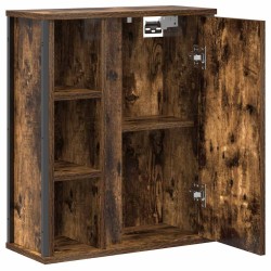Armoire murale de salle de bain miroir chêne fumé 50x21x60 cm 