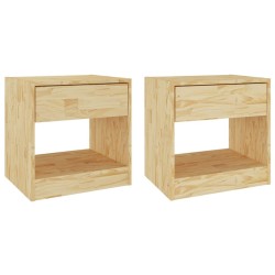 Tables de chevet 2 pcs 40x31x40 cm bois de pin massif 