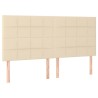 Tête de lit à LED Crème 200x5x118/128 cm Tissu 