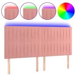 Tête de lit à LED Rose 180x5x118/128 cm Velours 