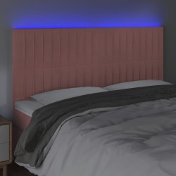 Tête de lit à LED Rose 180x5x118/128 cm Velours 