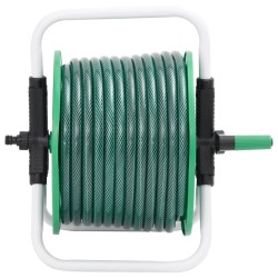 Enrouleur de tuyau vert sur pied avec tuyau de 30 m PVC 