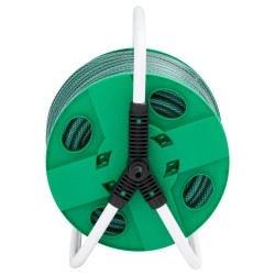 Enrouleur de tuyau vert sur pied avec tuyau de 30 m PVC 