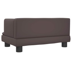 Lit pour chien marron 60x40x30 cm similicuir 