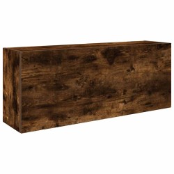 Armoire murale de bain chêne fumé 100x25x40cm bois d'ingénierie 
