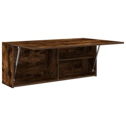 Armoire murale de bain chêne fumé 100x25x40cm bois d'ingénierie 