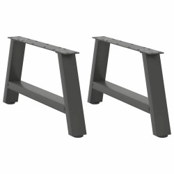 Pieds de table basse en forme de A 2 pièces Anthracite 70 x (30-31) cm Acier 