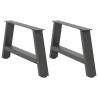Pieds de table basse en forme de A 2 pièces Anthracite 70 x (30-31) cm Acier 