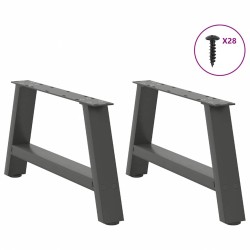 Pieds de table basse en forme de A 2 pièces Anthracite 70 x (30-31) cm Acier 