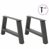 Pieds de table basse en forme de A 2 pièces Anthracite 70 x (30-31) cm Acier 