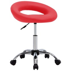 Chaise pivotante à manger Rouge Similicuir 