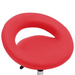 Chaise pivotante à manger Rouge Similicuir 