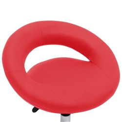 Chaise de travail roulante Rouge Similicuir 