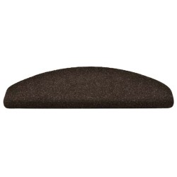 Tapis d'escalier autocollant 20 pcs marron foncé 65x21x4 cm 