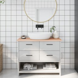 Comptoir de salle de bain 100x40x2 cm bois massif non traité 