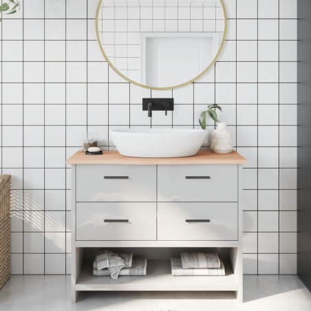 Comptoir de salle de bain 100x40x2 cm bois massif non traité 