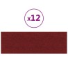 Panneaux muraux 12 pcs Rouge bordeaux 90x30 cm Tissu 3,24 m² 