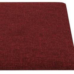 Panneaux muraux 12 pcs Rouge bordeaux 90x30 cm Tissu 3,24 m² 