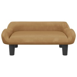 Lit pour chien marron 70x40x24 cm velours 