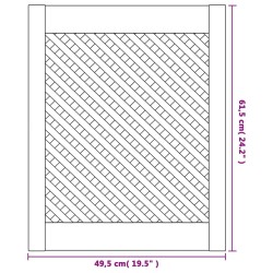 Portes d'armoires en treillis 2 pcs 49,5x61,5 cm pin massif 