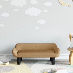 Canapé pour enfants marron 70x40x24 cm velours 