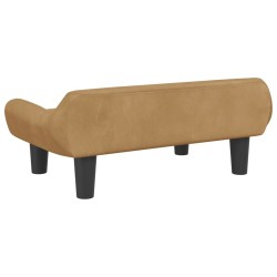 Canapé pour enfants marron 70x40x24 cm velours 
