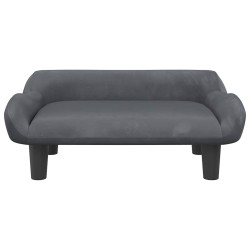 Lit pour chien gris foncé 70x40x24 cm velours 