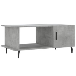 Table basse gris béton 90x50x40 cm bois d'ingénierie 