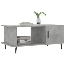 Table basse gris béton 90x50x40 cm bois d'ingénierie 