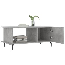 Table basse gris béton 90x50x40 cm bois d'ingénierie 