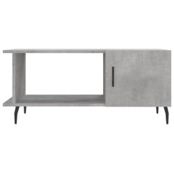 Table basse gris béton 90x50x40 cm bois d'ingénierie 
