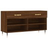 Banc à chaussures chêne marron 102x35x55 cm bois d'ingénierie 