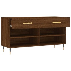 Banc à chaussures chêne marron 102x35x55 cm bois d'ingénierie 
