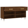 Banc à chaussures chêne marron 102x35x55 cm bois d'ingénierie 