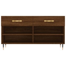 Banc à chaussures chêne marron 102x35x55 cm bois d'ingénierie 