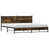 Cadre de lit en métal sans matelas chêne fumé 193x203 cm 