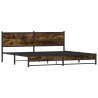 Cadre de lit en métal sans matelas chêne fumé 193x203 cm 