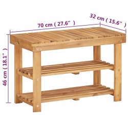 Range-chaussures 70x32x46 cm Bois d'acacia massif 