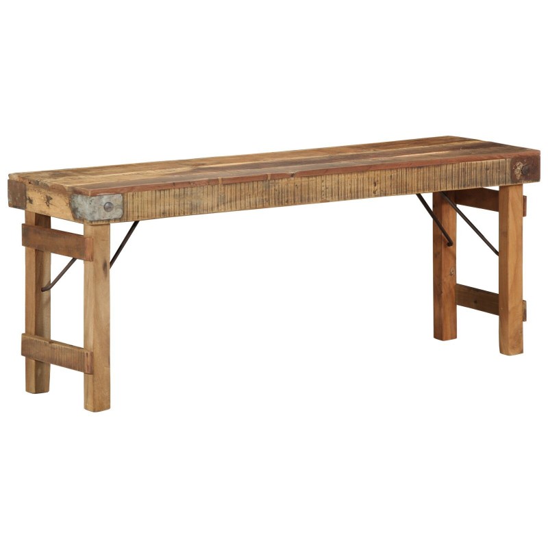 Banc 110x35x46 cm en bois massif récupéré 