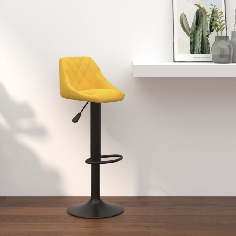 Tabouret de bar Jaune moutarde Velours Tabouret de bar Jaune moutarde Velours