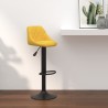 Tabouret de bar Jaune moutarde Velours 